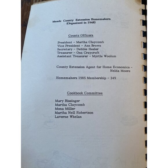 Vintage 1985 Meade County Extension Homemakers Best Recipes Spiral-Bound Kentuck - Picture 6 of 11